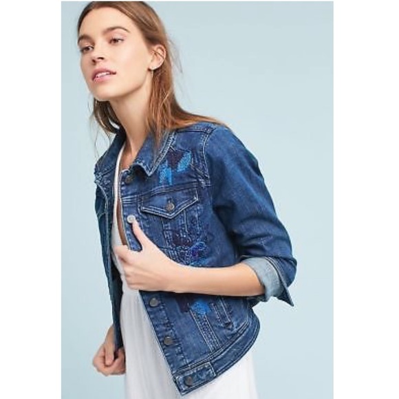 Pilcro and the Letterpress Jackets & Blazers - Like new Anthropologie embroidered jean jacket